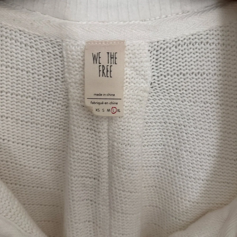 We The Free White Textured Knit crop Top - Picture 2 of 5